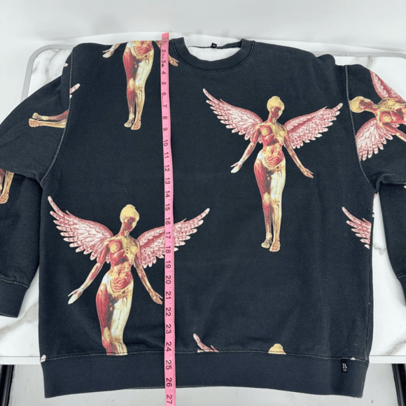 R13 Nirvana Printed Cotton Sweatshirt Unisex Size XS Oversized Angel Graphic NWT - Picture 8 of 12